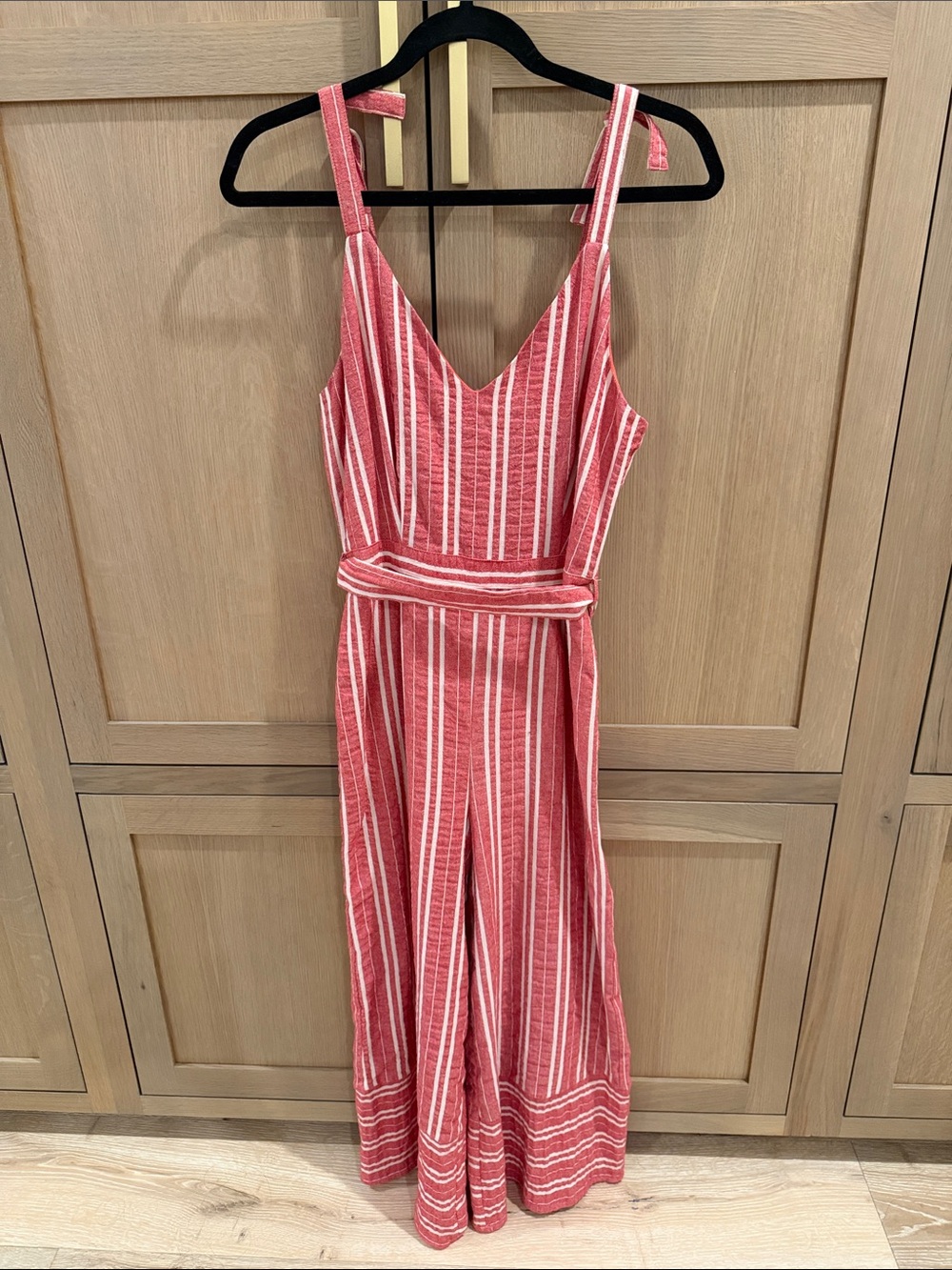 NWT Lost + Wander Red and White Striped Jumpsuit